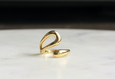 Umarmender Ring Damen: vergoldeter Fingerring aus Edelstahl